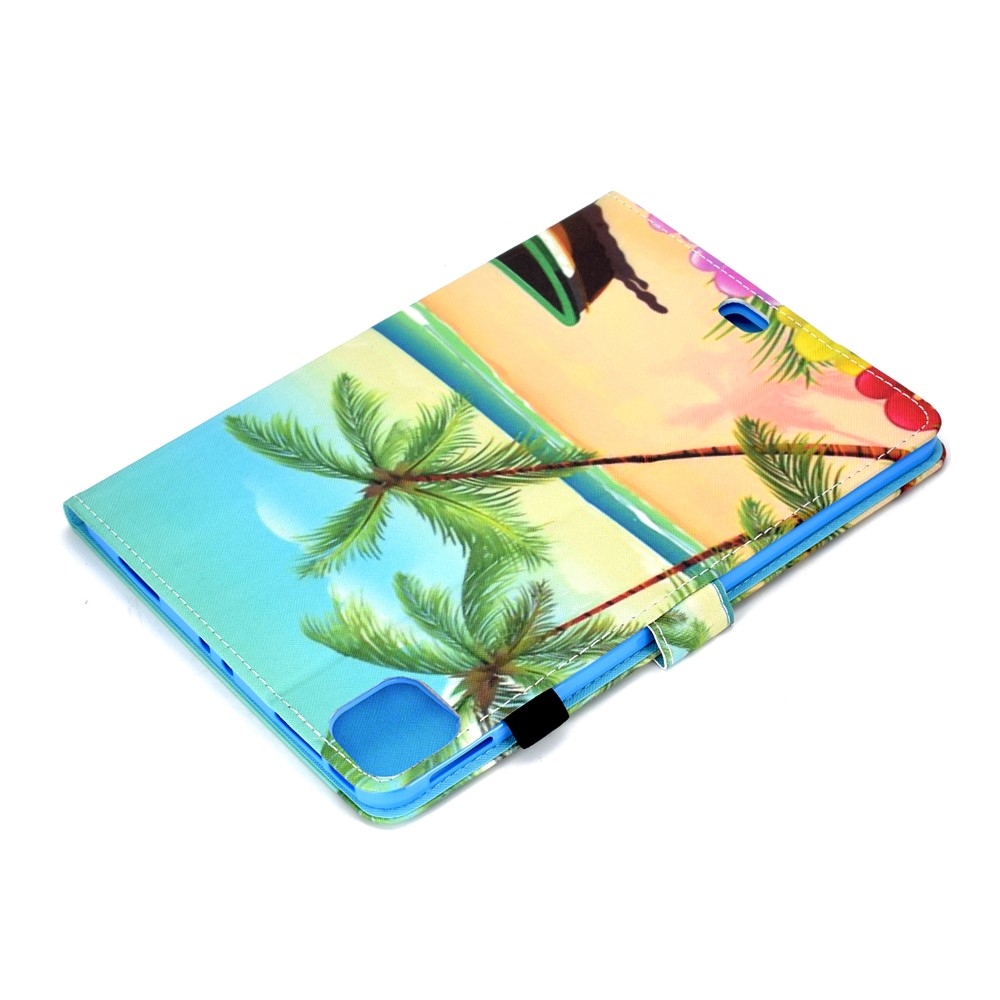 Pattern Printing Leather Card Holder Tablet Shell for iPad Air (2020) - Beach-6
