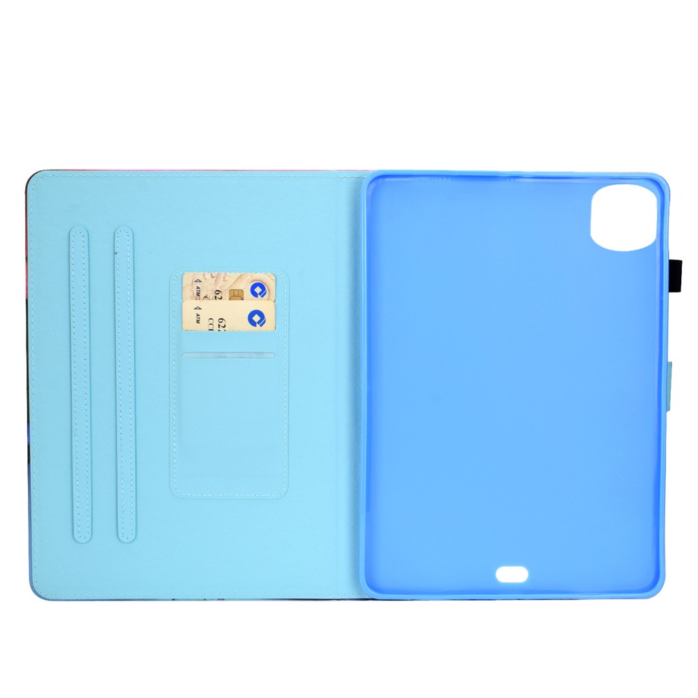 Pattern Printing Leather Card Holder Tablet Shell for iPad Air (2020) - Panda and Bamboo-10