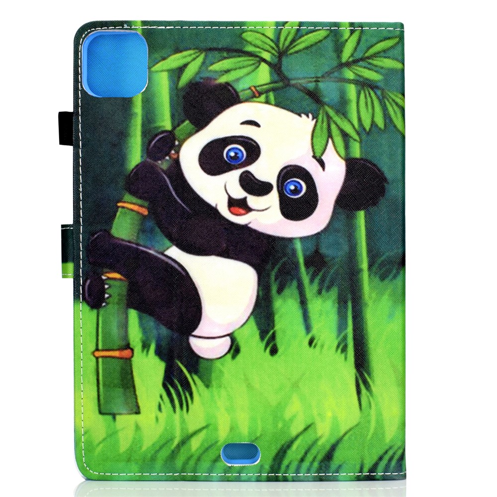 Pattern Printing Leather Card Holder Tablet Shell for iPad Air (2020) - Panda and Bamboo-3