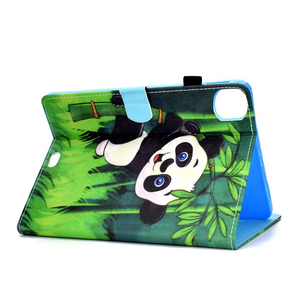 Pattern Printing Leather Card Holder Tablet Shell for iPad Air (2020) - Panda and Bamboo-4