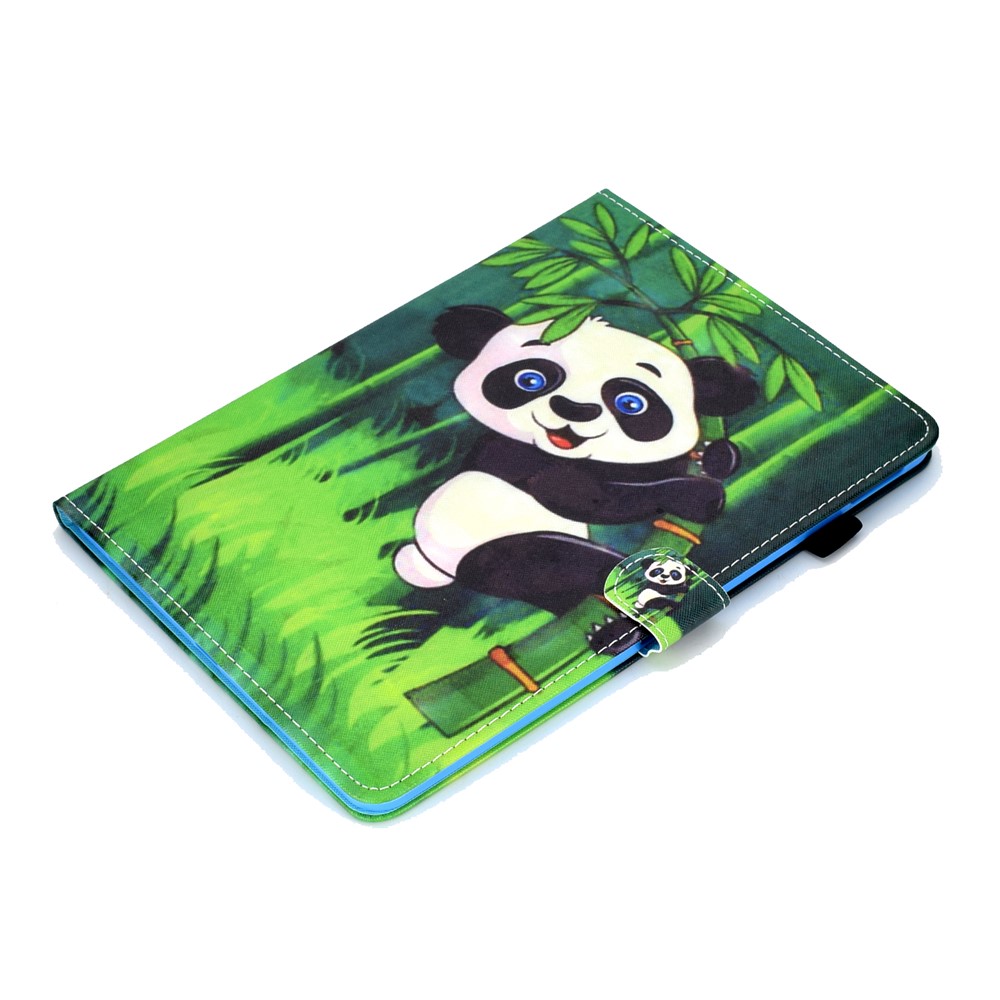 Pattern Printing Leather Card Holder Tablet Shell for iPad Air (2020) - Panda and Bamboo-5