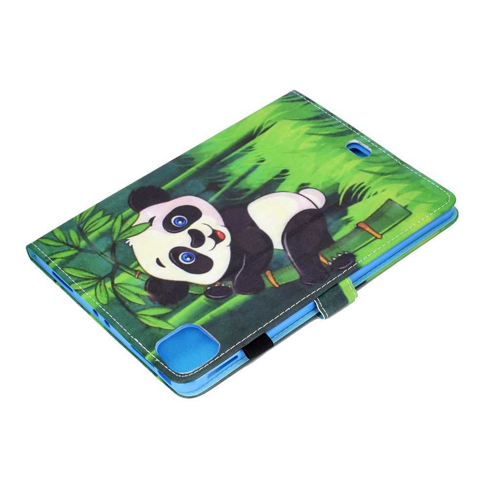 Pattern Printing Leather Card Holder Tablet Shell for iPad Air (2020) - Panda and Bamboo-6