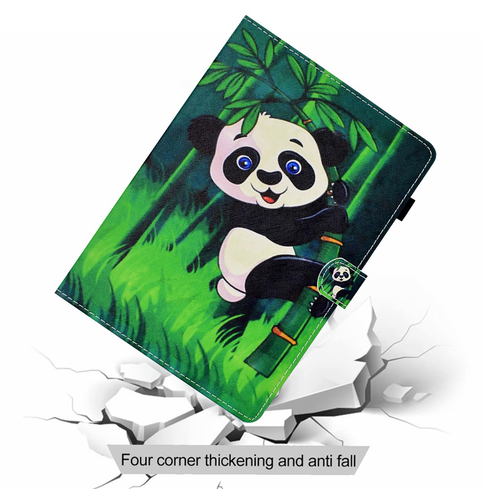 Pattern Printing Leather Card Holder Tablet Shell for iPad Air (2020) - Panda and Bamboo-7