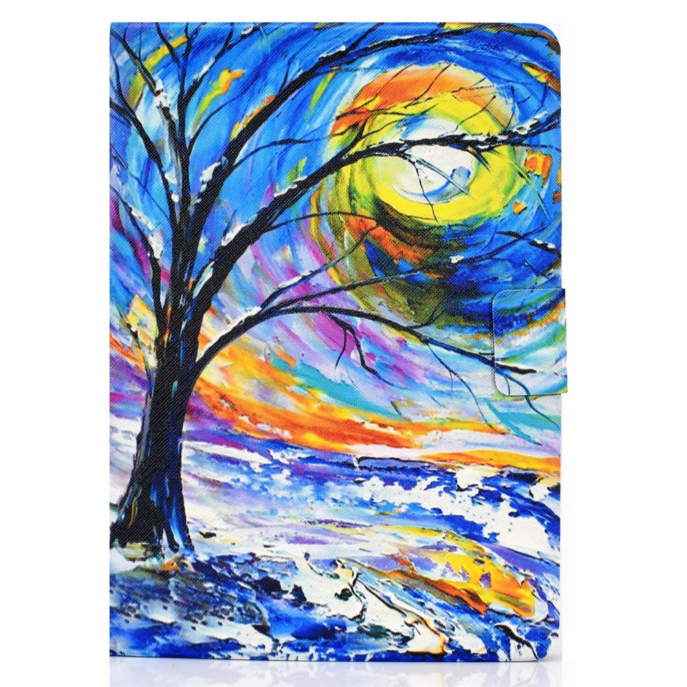 Pattern Printing Leather Stand Tablet Case for iPad Air (2020) - Tree-2