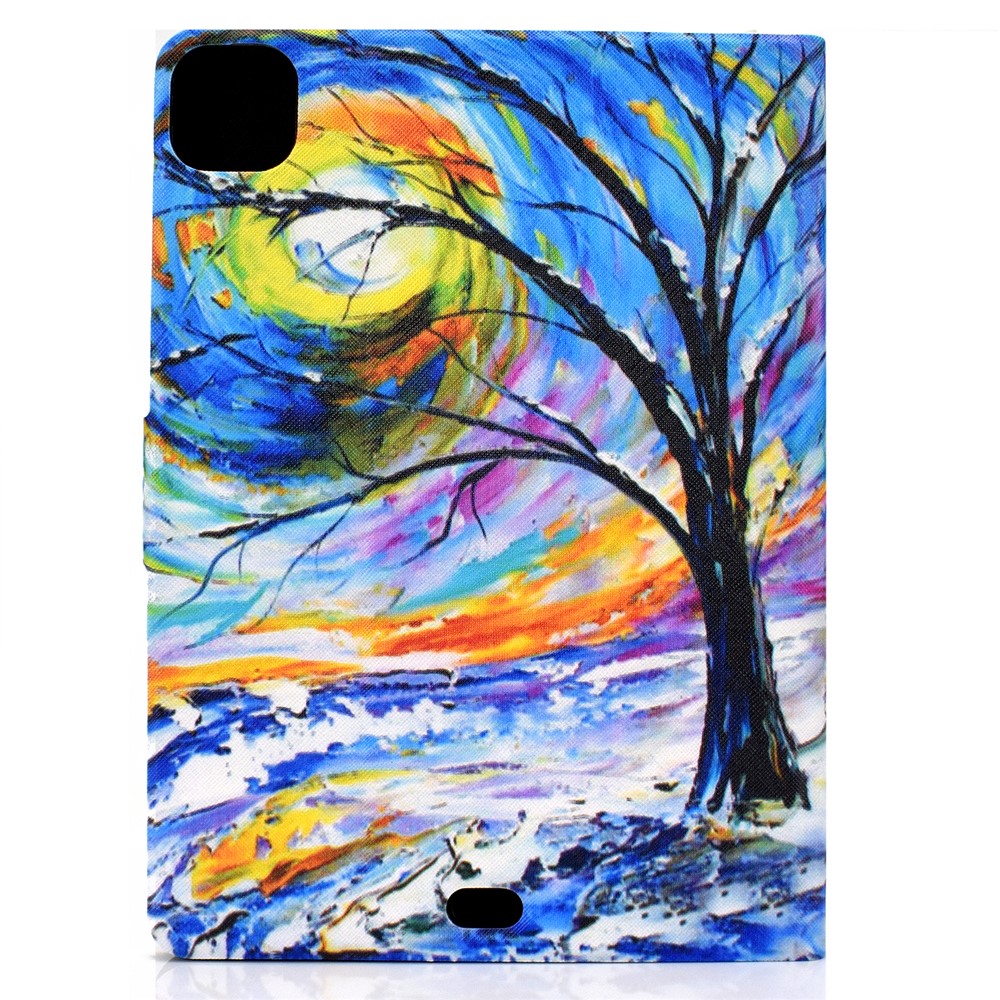 Pattern Printing Leather Stand Tablet Case for iPad Air (2020) - Tree-3