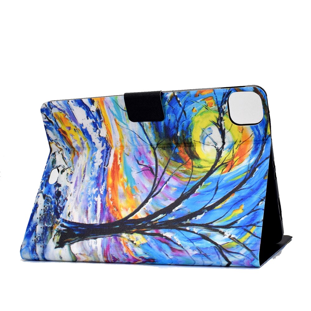 Pattern Printing Leather Stand Tablet Case for iPad Air (2020) - Tree-4