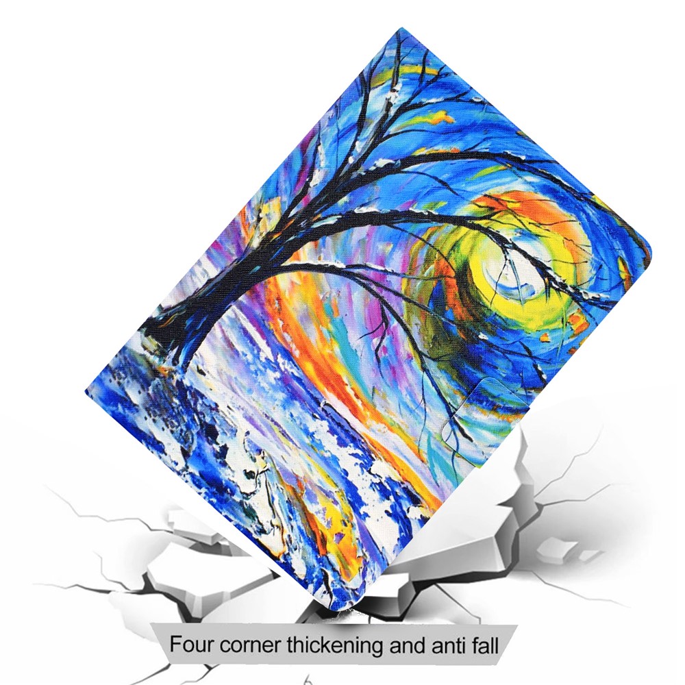Pattern Printing Leather Stand Tablet Case for iPad Air (2020) - Tree-8