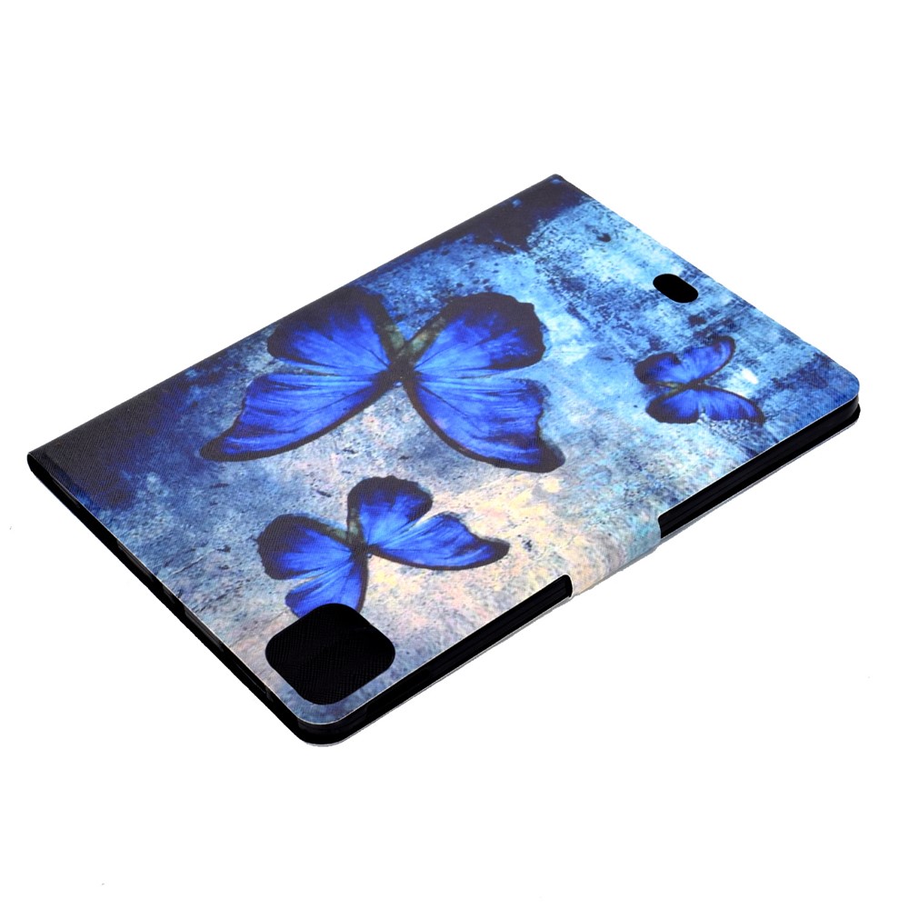 Pattern Printing Leather Stand Tablet Case for iPad Air (2020) - Blue Butterfly-6