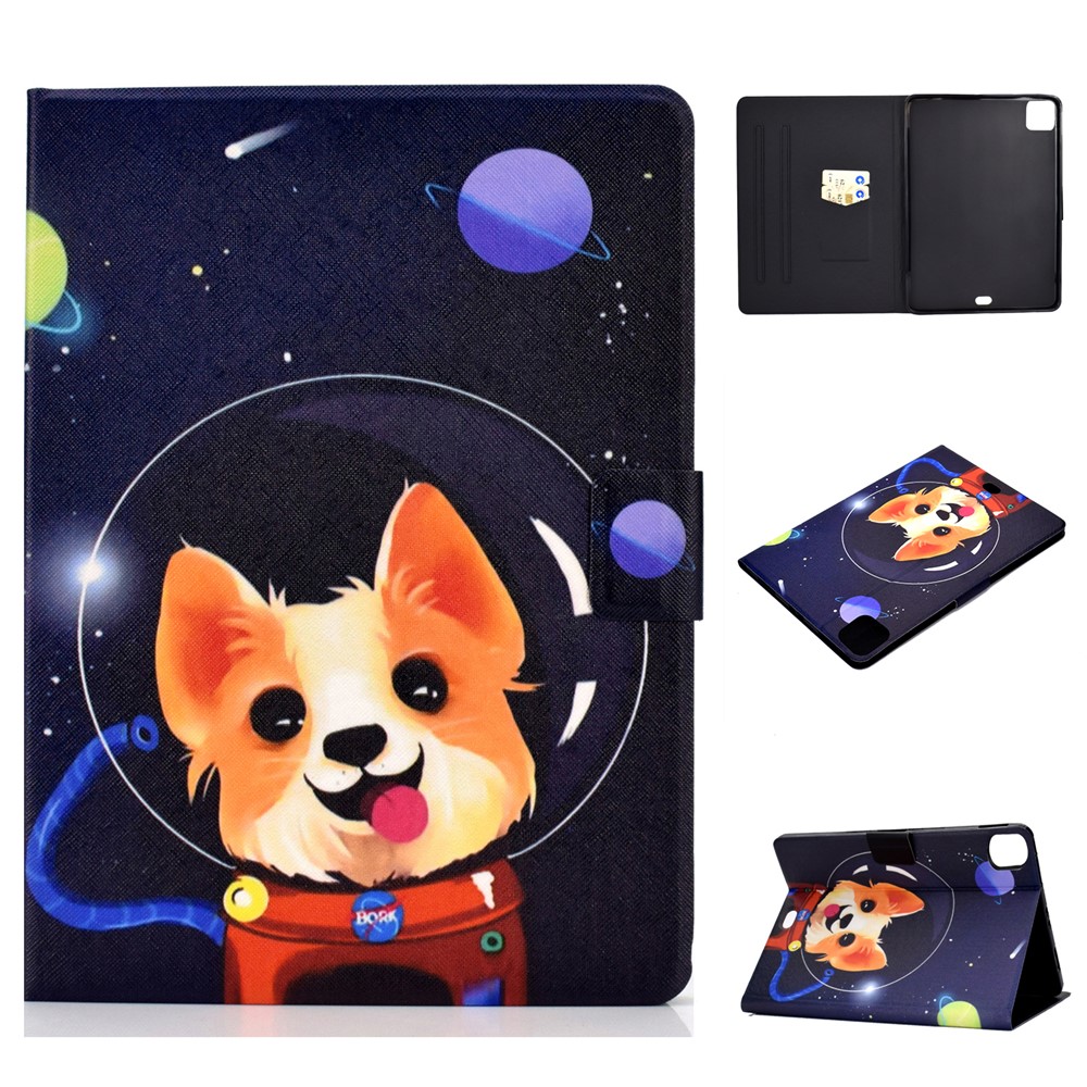 Pattern Printing Leather Stand Tablet Case for iPad Air (2020) - Aerospace Dog-1