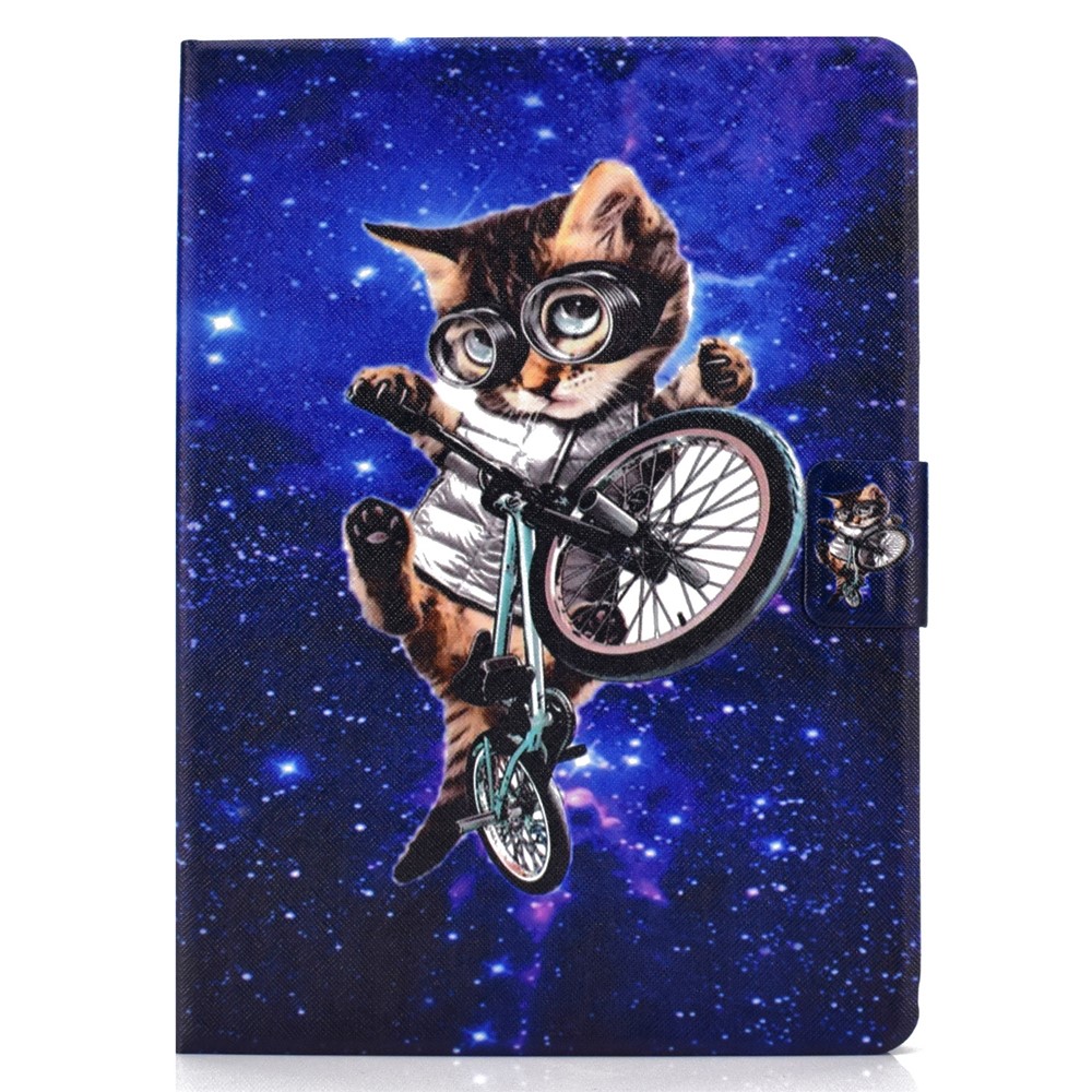Pattern Printing Leather Stand Tablet Case for iPad Air (2020) - Cycling Cat-2