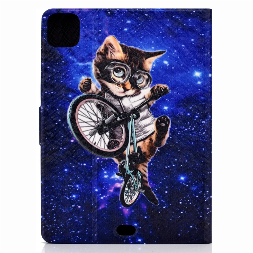 Pattern Printing Leather Stand Tablet Case for iPad Air (2020) - Cycling Cat-3