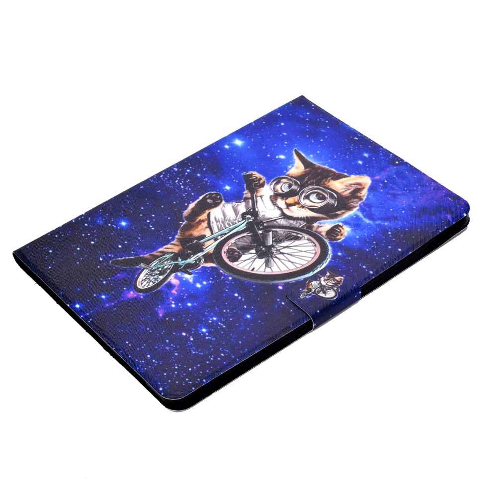 Pattern Printing Leather Stand Tablet Case for iPad Air (2020) - Cycling Cat-5