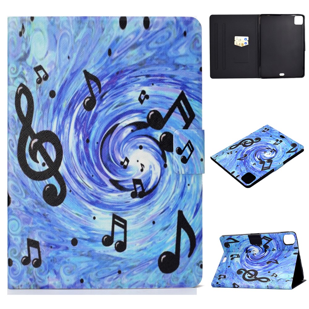 Pattern Printing Leather Stand Tablet Case for iPad Air (2020) - Music Symbol-1