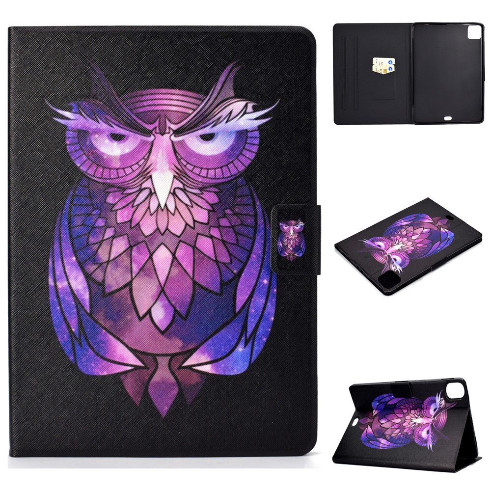 Pattern Printing Leather Stand Tablet Case for iPad Air (2020) - Owl-1