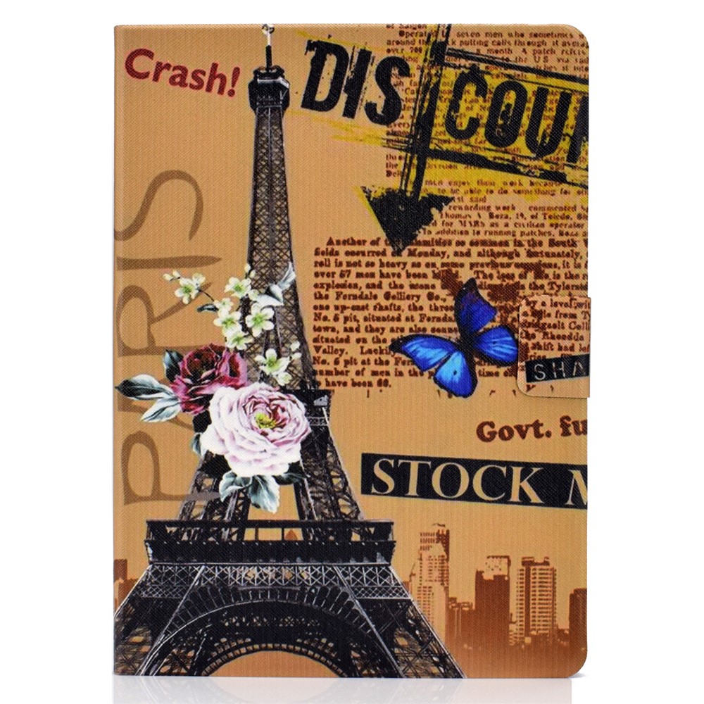Pattern Printing Leather Stand Tablet Case for iPad Air (2020) - Eiffel Tower-2