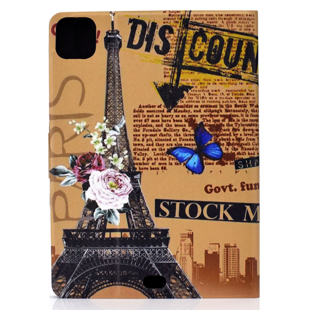 Pattern Printing Leather Stand Tablet Case for iPad Air (2020) - Eiffel Tower-3
