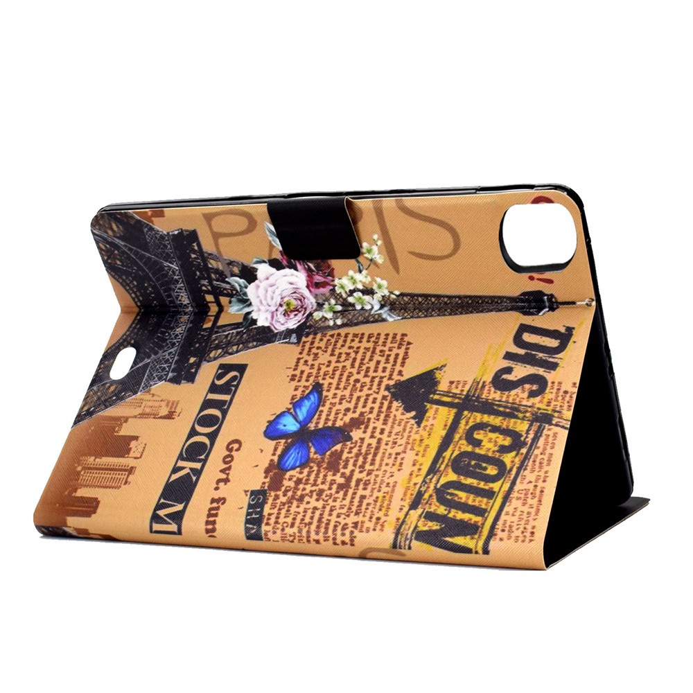 Pattern Printing Leather Stand Tablet Case for iPad Air (2020) - Eiffel Tower-4