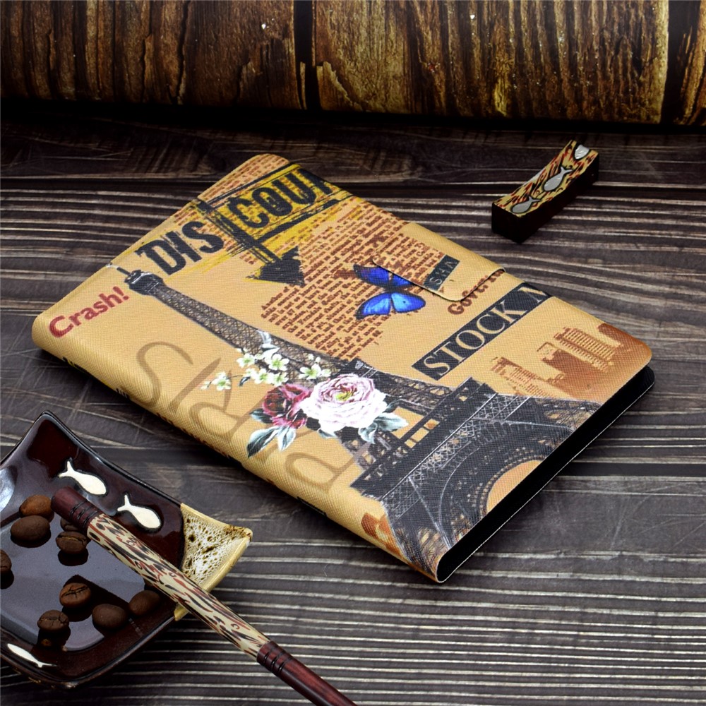 Pattern Printing Leather Stand Tablet Case for iPad Air (2020) - Eiffel Tower-7