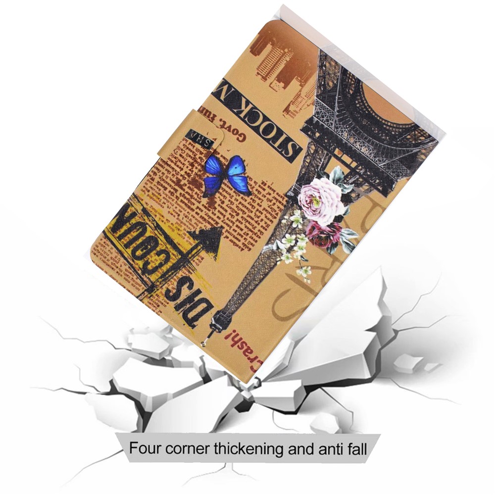 Pattern Printing Leather Stand Tablet Case for iPad Air (2020) - Eiffel Tower-8
