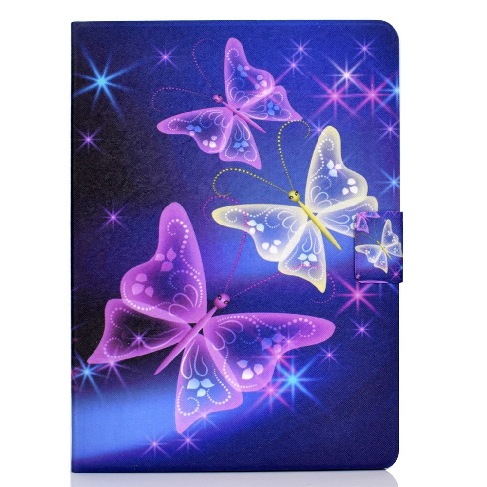 Pattern Printing Leather Stand Tablet Case for iPad Air (2020) - Purple Butterlies-2