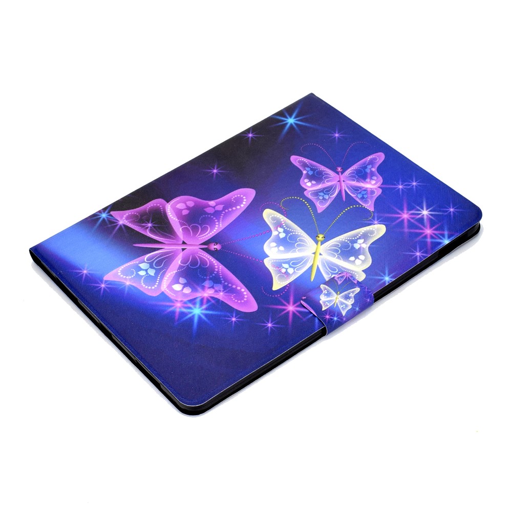 Pattern Printing Leather Stand Tablet Case for iPad Air (2020) - Purple Butterlies-5