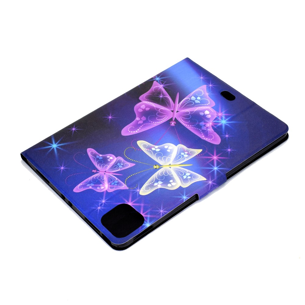 Pattern Printing Leather Stand Tablet Case for iPad Air (2020) - Purple Butterlies-6