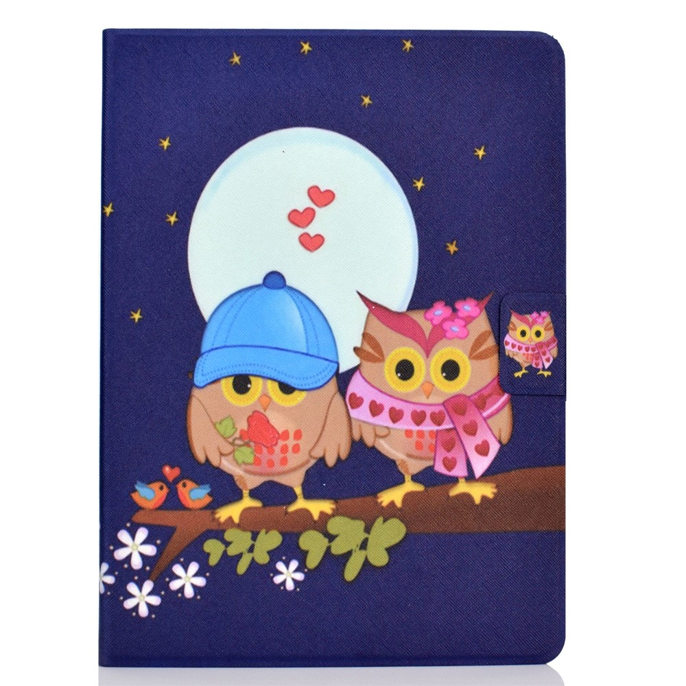Pattern Printing Leather Stand Tablet Case for iPad Air (2020) - Couple Owls-2