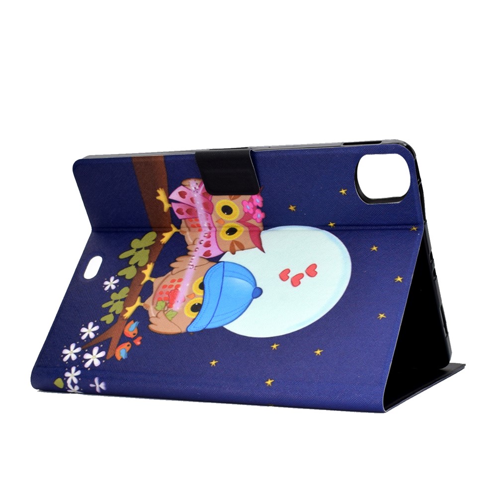 Pattern Printing Leather Stand Tablet Case for iPad Air (2020) - Couple Owls-4