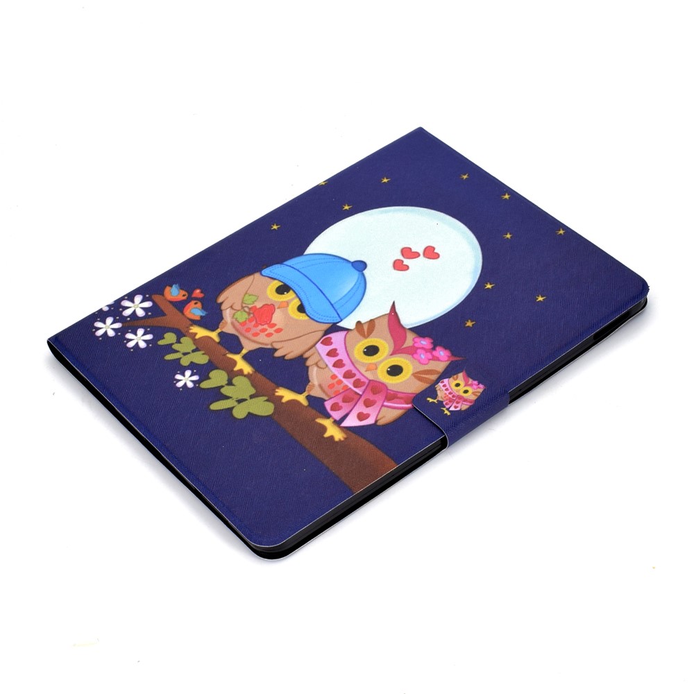 Pattern Printing Leather Stand Tablet Case for iPad Air (2020) - Couple Owls-5