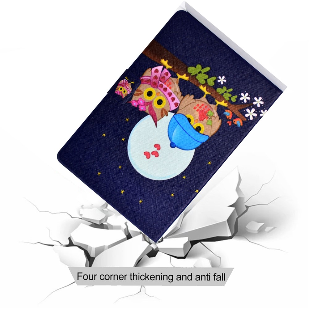 Pattern Printing Leather Stand Tablet Case for iPad Air (2020) - Couple Owls-8