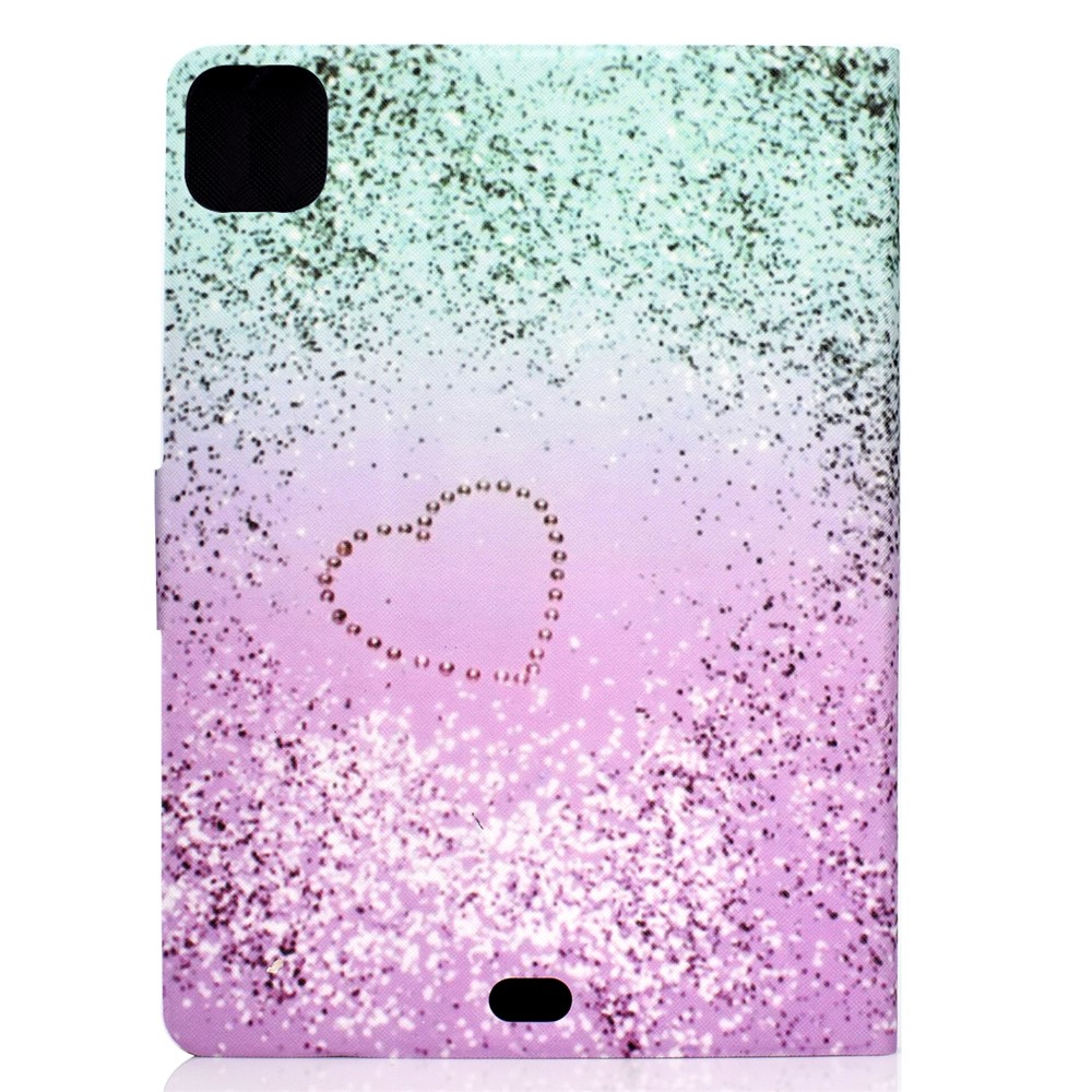 Pattern Printing Leather Stand Tablet Case for iPad Air (2020) - Glittery Element and Heart-3