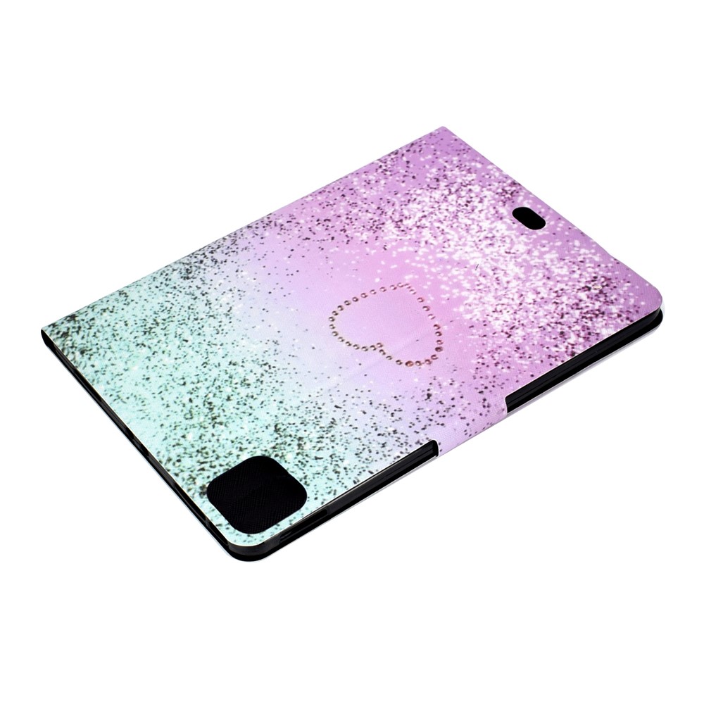 Pattern Printing Leather Stand Tablet Case for iPad Air (2020) - Glittery Element and Heart-6
