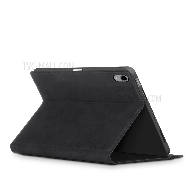 Stand PU Leather Tablet Unique Cover with Pocket for iPad 10.8-inch (2020)/iPad Air 4 10.8 inch (2020) - Black-6