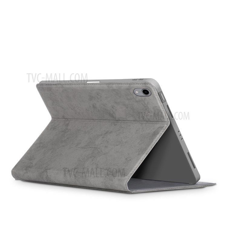 Stand PU Leather Tablet Unique Cover with Pocket for iPad Air (2020) - Grey-6
