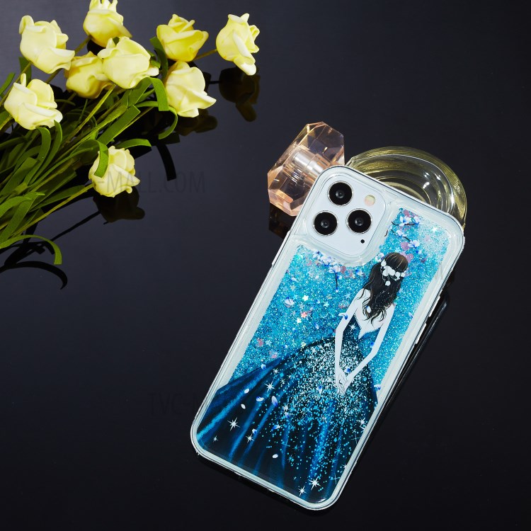 Stylish Pattern Glitter Powder Quicksand TPU Phone Case for iPhone 12 mini - Girl-4