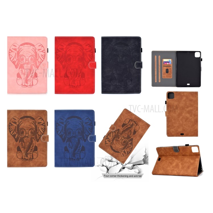 Imprint Elephant Leather Stylish Tablet Protection Case for iPad Air (2020) - Black-14