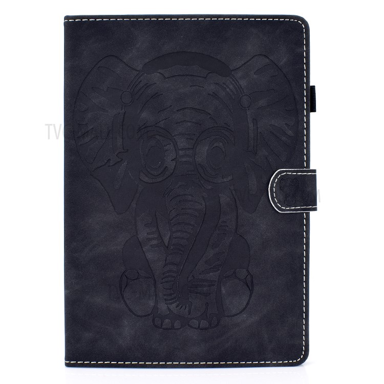 Imprint Elephant Leather Stylish Tablet Protection Case for iPad Air (2020) - Black-2