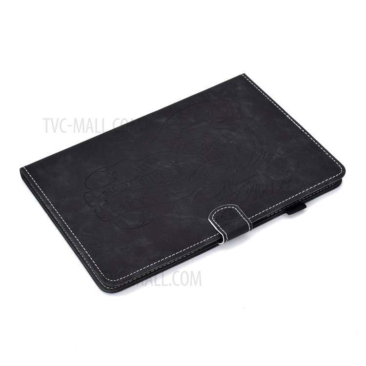 Imprint Elephant Leather Stylish Tablet Protection Case for iPad Air (2020) - Black-7