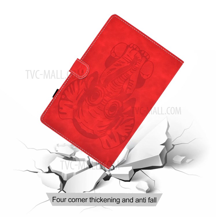 Imprint Elephant Leather Stylish Tablet Protection Case for iPad Air (2020) - Red-11