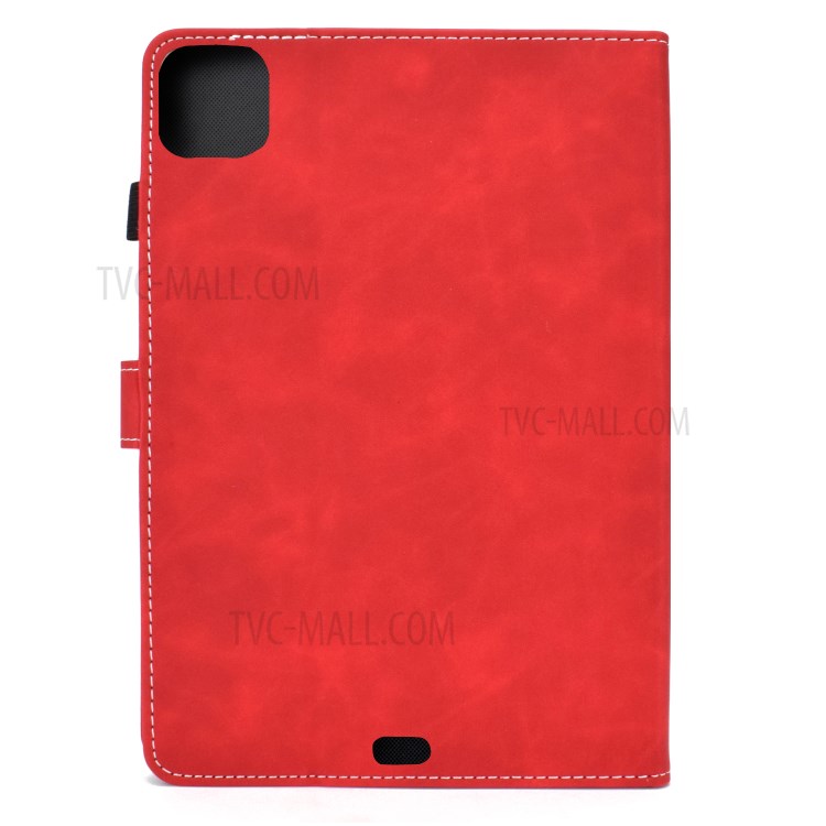 Imprint Elephant Leather Stylish Tablet Protection Case for iPad Air (2020) - Red-3
