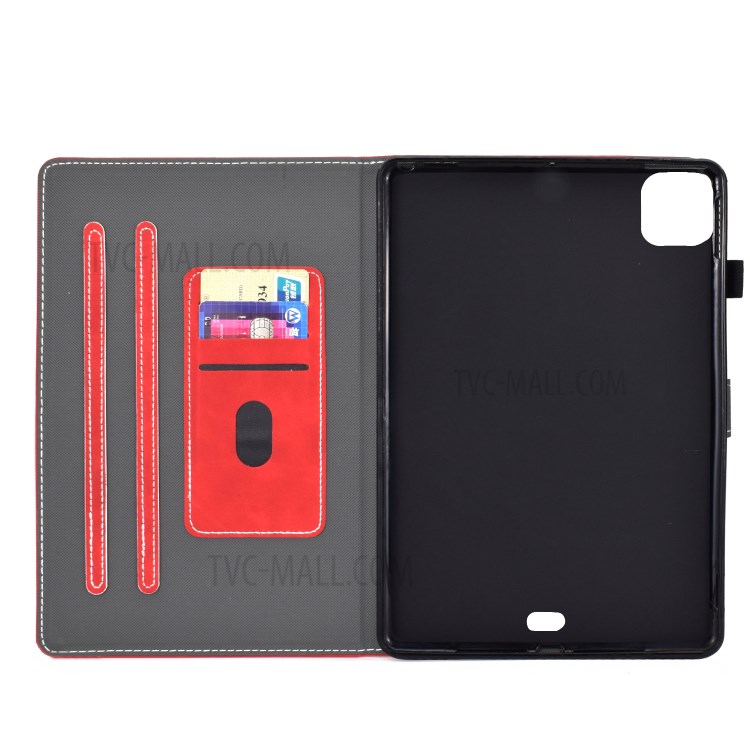 Imprint Elephant Leather Stylish Tablet Protection Case for iPad Air (2020) - Red-4