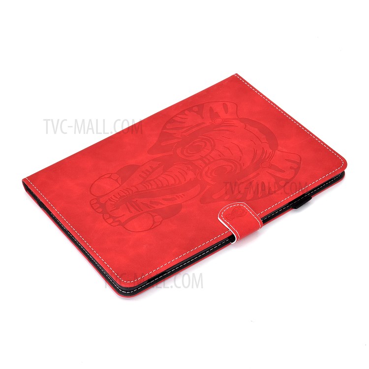 Imprint Elephant Leather Stylish Tablet Protection Case for iPad Air (2020) - Red-7