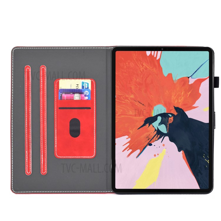 Imprint Elephant Leather Stylish Tablet Protection Case for iPad Air (2020) - Red-9