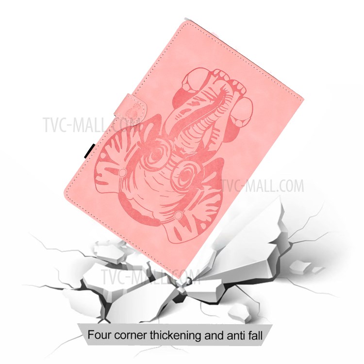 Imprint Elephant Leather Stylish Tablet Protection Case for iPad Air (2020) - Pink-11