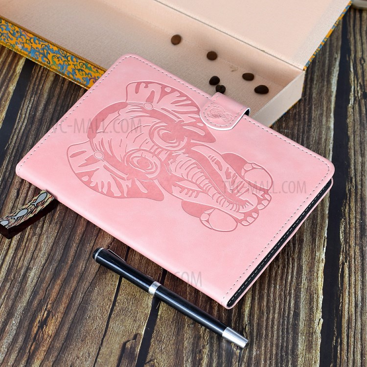 Imprint Elephant Leather Stylish Tablet Protection Case for iPad Air (2020) - Pink-12