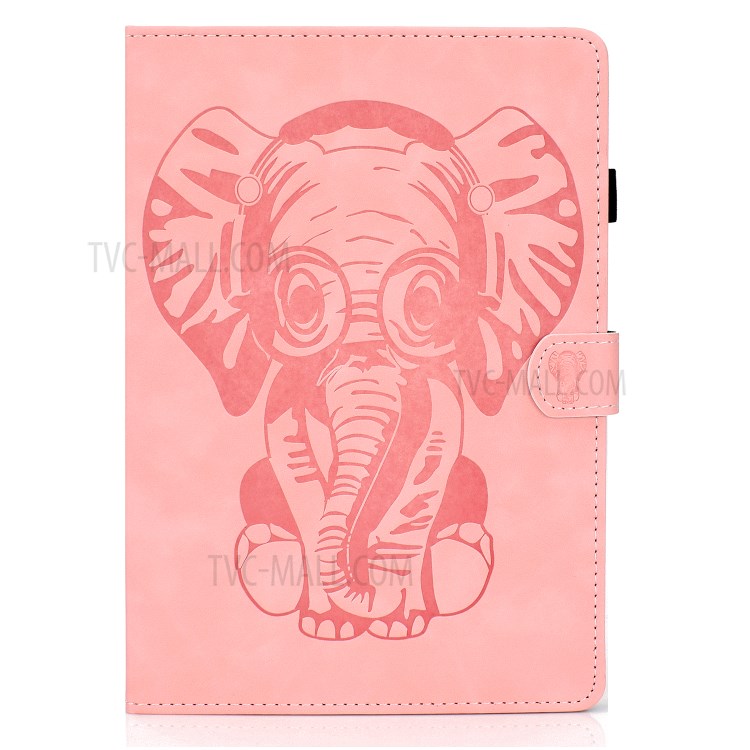 Imprint Elephant Leather Stylish Tablet Protection Case for iPad Air (2020) - Pink-2