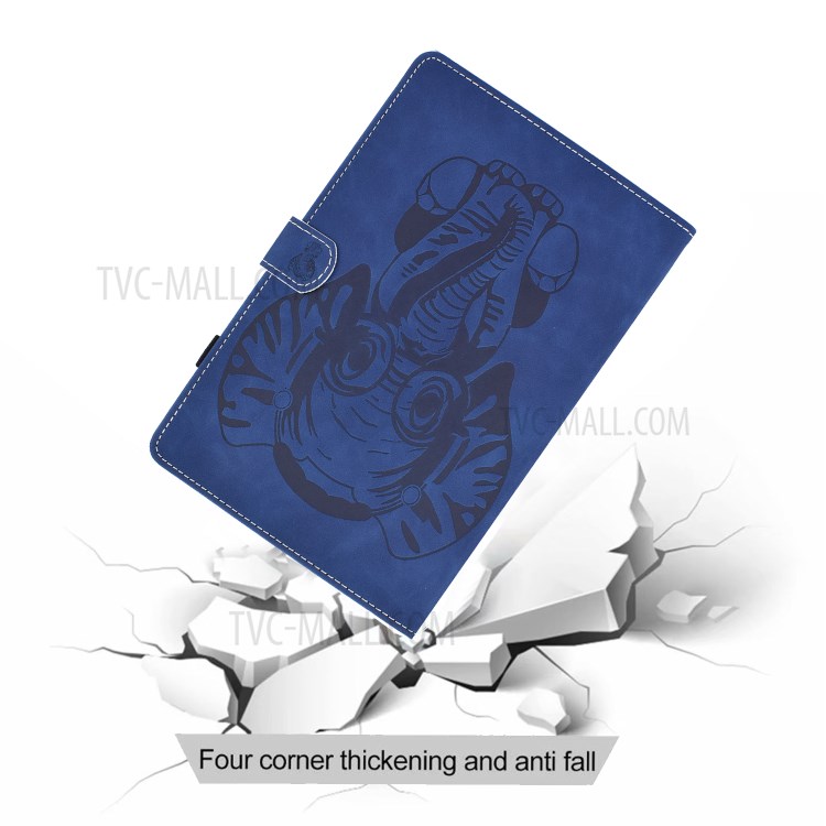 Imprint Elephant Leather Stylish Tablet Protection Case for iPad Air (2020) - Blue-11