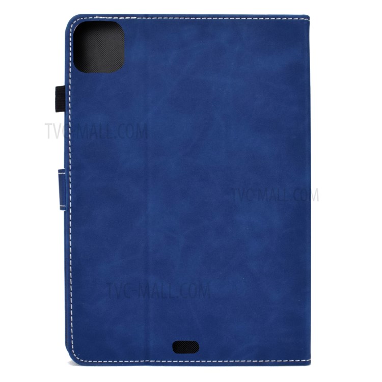 Imprint Elephant Leather Stylish Tablet Protection Case for iPad Air (2020) - Blue-3