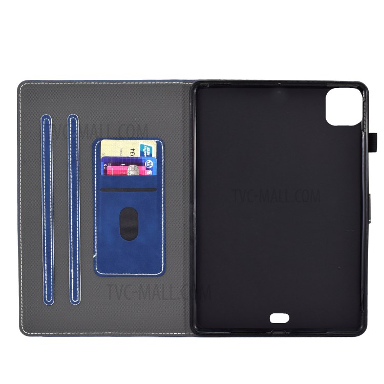 Imprint Elephant Leather Stylish Tablet Protection Case for iPad Air (2020) - Blue-4