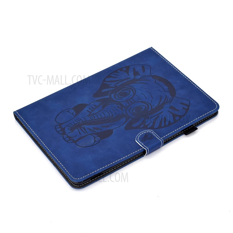 Imprint Elephant Leather Stylish Tablet Protection Case for iPad Air (2020) - Blue-7